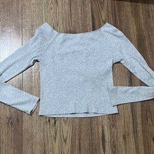 Brandy Melville grey off the shoulder longsleeve